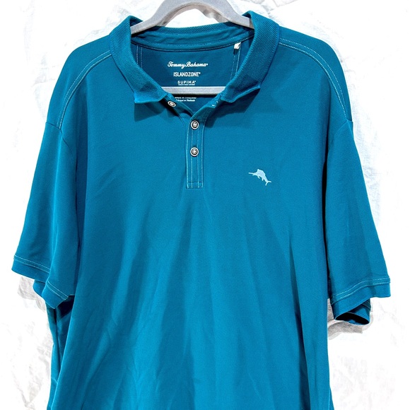 Tommy Bahama Island Zone Men’s Polo Marlin Blue Cruise Short Sleeve Size XL - Picture 2 of 12